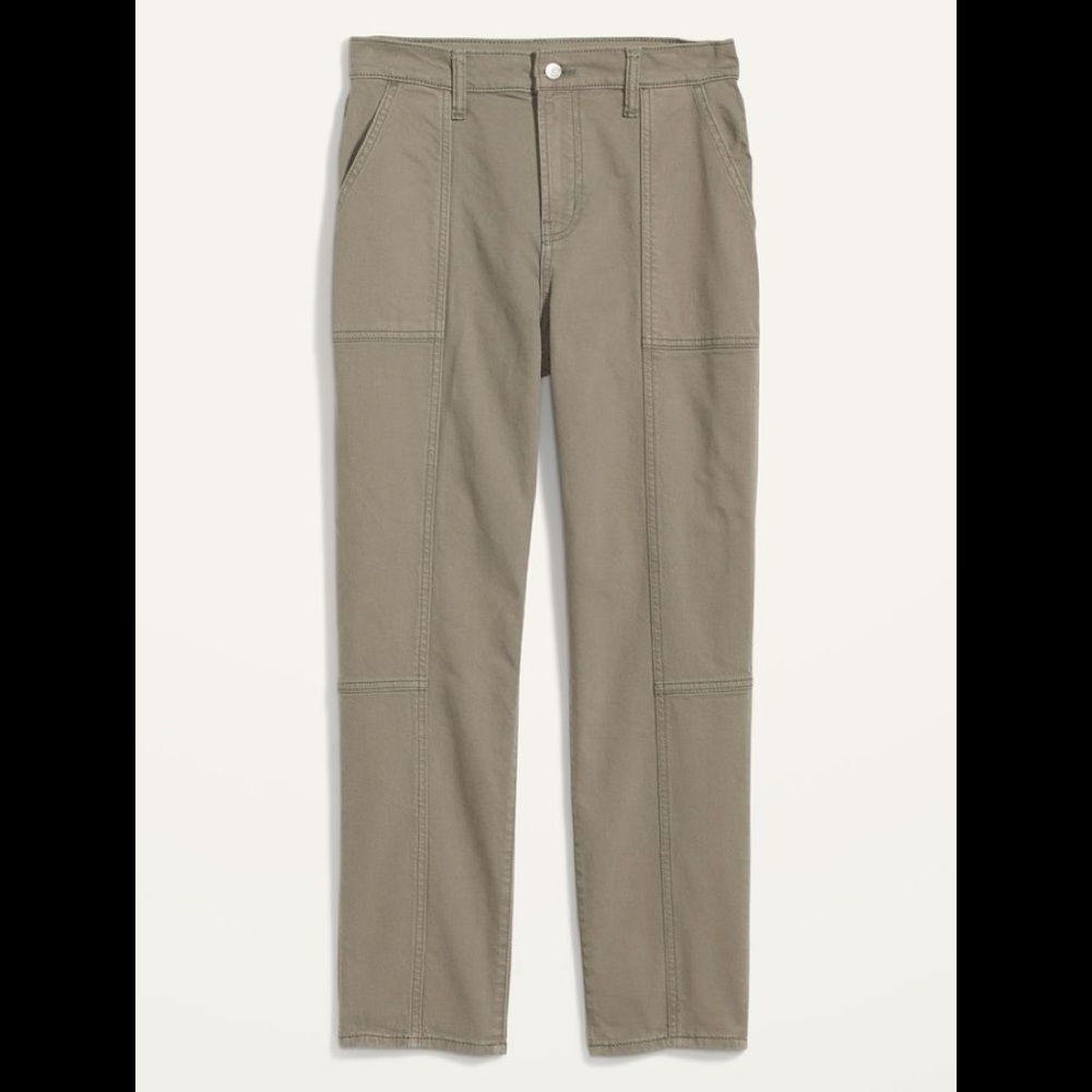 Extra High-Waisted Sky Hi Straight Pop-Color Utility Jeans